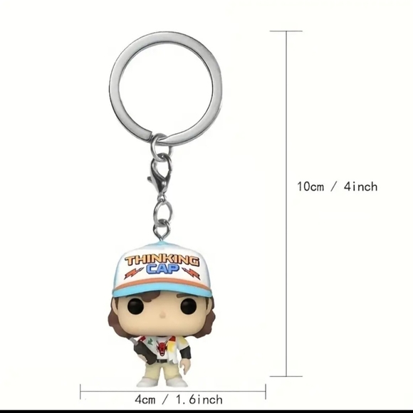 NWT!! Funko Pop Keychain New Dustin From Hit Series Stranger Things!! - Picture 9 of 11